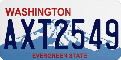 WA license plate AXT2549