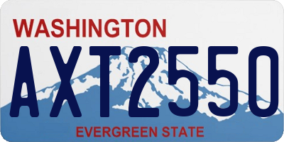 WA license plate AXT2550