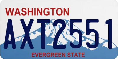 WA license plate AXT2551