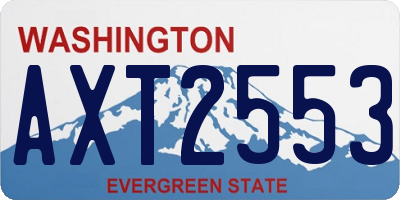 WA license plate AXT2553