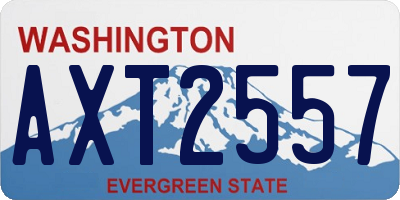 WA license plate AXT2557