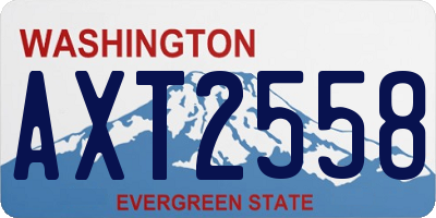 WA license plate AXT2558