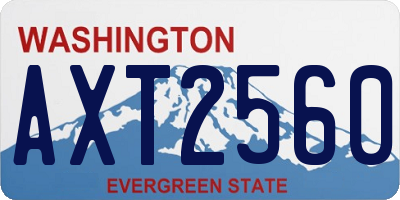 WA license plate AXT2560