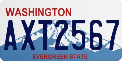 WA license plate AXT2567