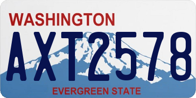 WA license plate AXT2578