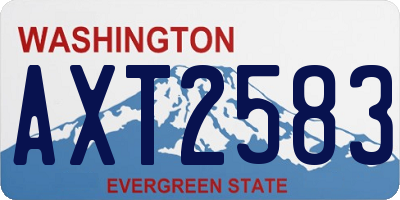 WA license plate AXT2583