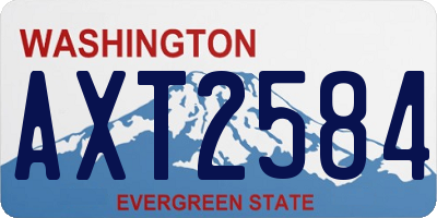 WA license plate AXT2584