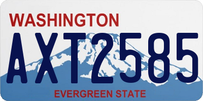 WA license plate AXT2585