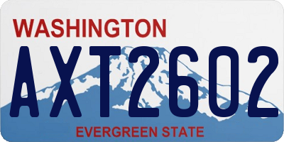 WA license plate AXT2602