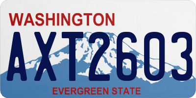 WA license plate AXT2603