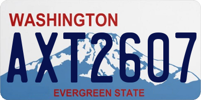 WA license plate AXT2607