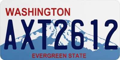 WA license plate AXT2612