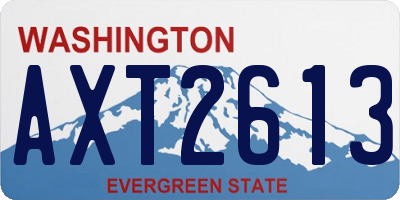 WA license plate AXT2613