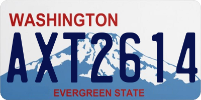 WA license plate AXT2614
