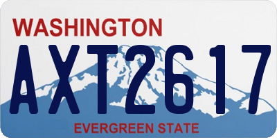 WA license plate AXT2617