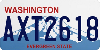 WA license plate AXT2618