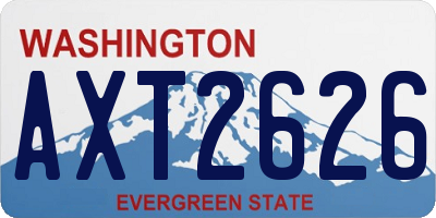 WA license plate AXT2626