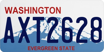 WA license plate AXT2628