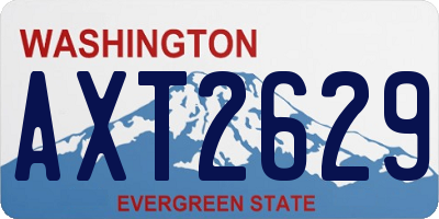 WA license plate AXT2629