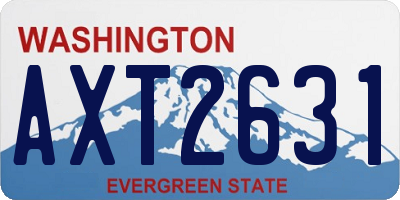 WA license plate AXT2631