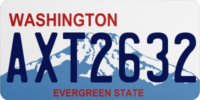 WA license plate AXT2632