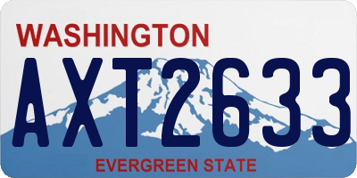 WA license plate AXT2633
