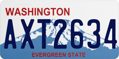 WA license plate AXT2634