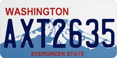 WA license plate AXT2635