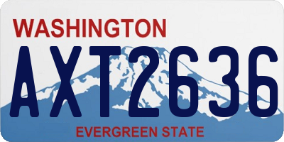 WA license plate AXT2636