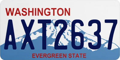 WA license plate AXT2637