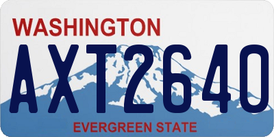 WA license plate AXT2640