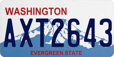 WA license plate AXT2643