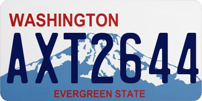 WA license plate AXT2644