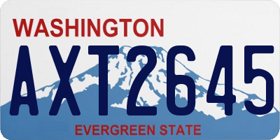 WA license plate AXT2645