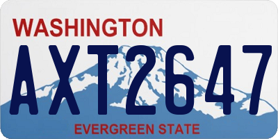 WA license plate AXT2647