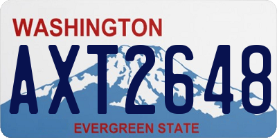 WA license plate AXT2648