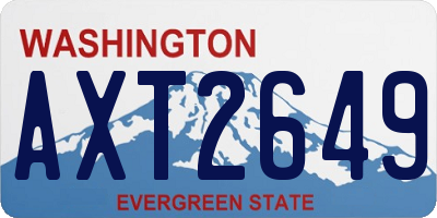 WA license plate AXT2649