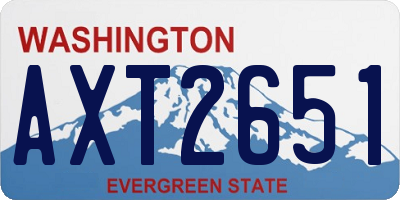 WA license plate AXT2651