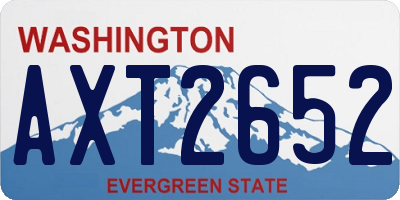 WA license plate AXT2652