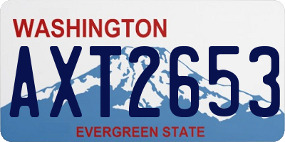 WA license plate AXT2653