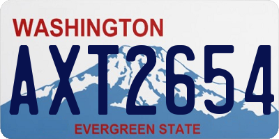 WA license plate AXT2654