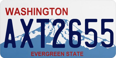 WA license plate AXT2655