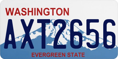 WA license plate AXT2656