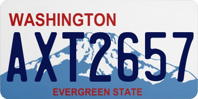 WA license plate AXT2657