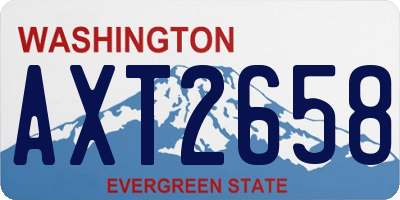 WA license plate AXT2658
