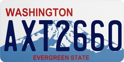 WA license plate AXT2660