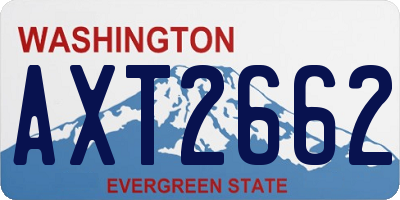 WA license plate AXT2662