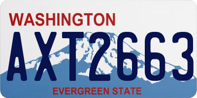 WA license plate AXT2663