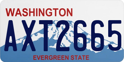 WA license plate AXT2665