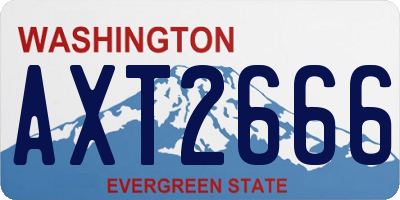 WA license plate AXT2666